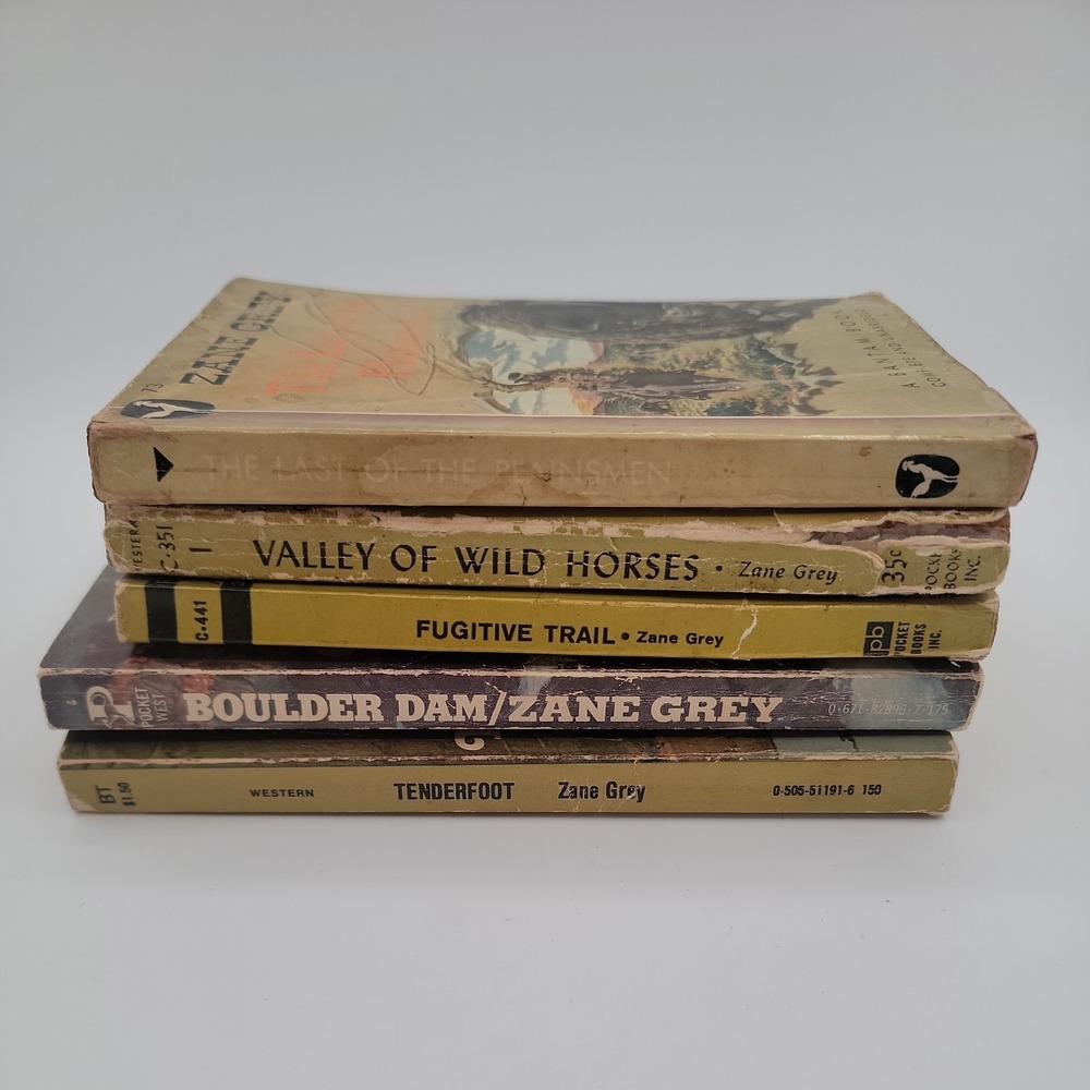 Zane‎ Grey 5 Book Lot Paperbacks Last of the Plainsmen Western Classics Fair